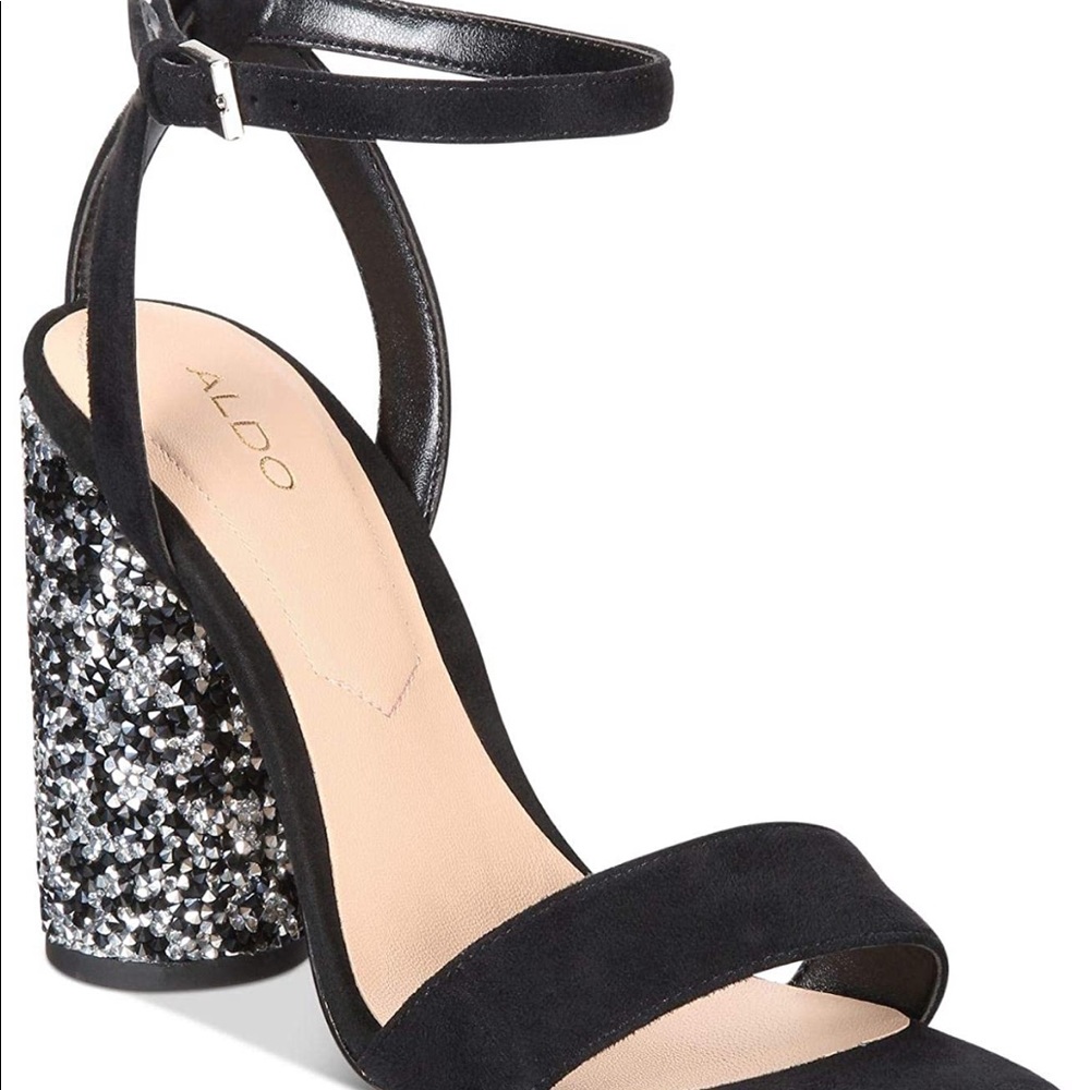 Aldo Rosswna-98 black heels with rhinestones